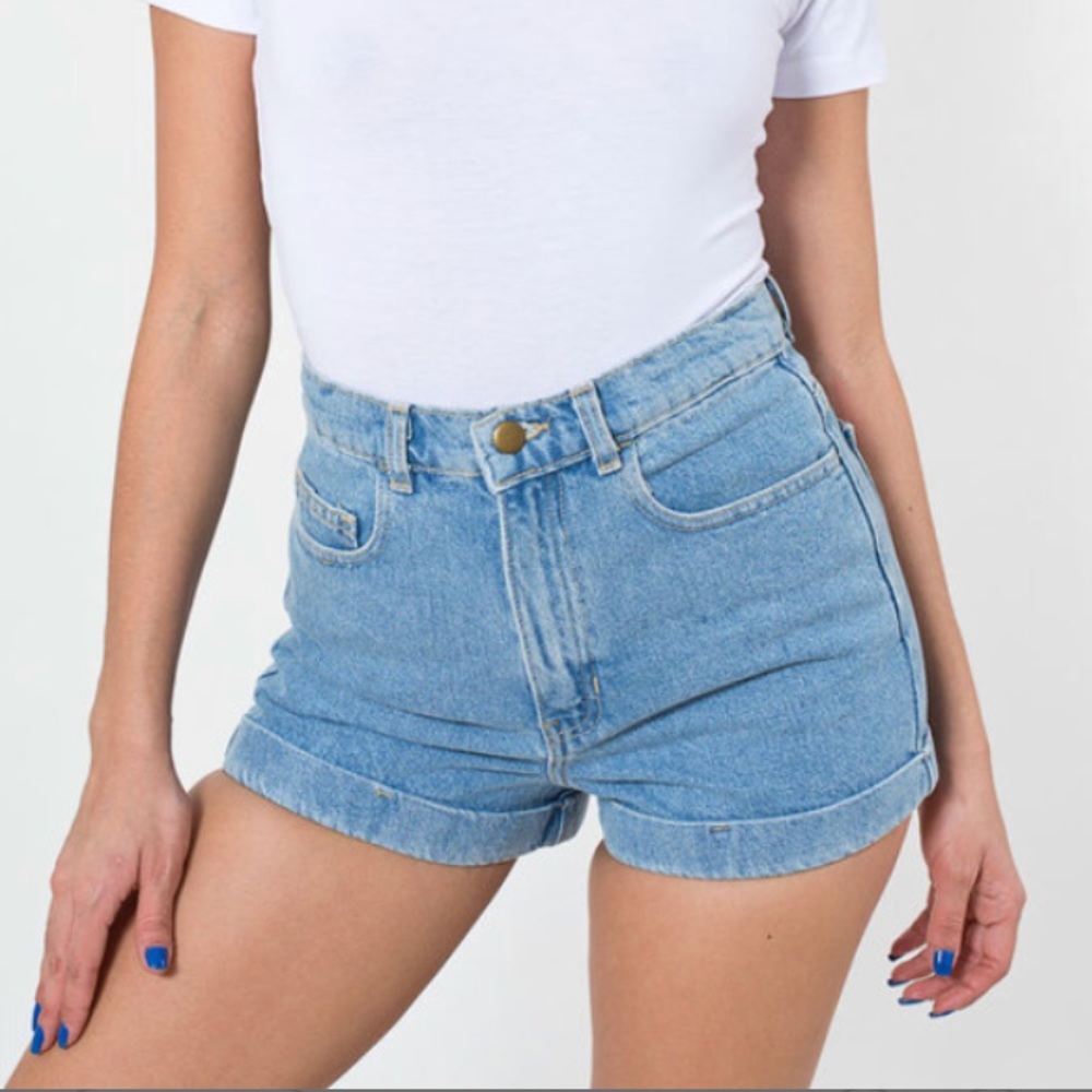 AA Denim High Waist Cuff Shorts